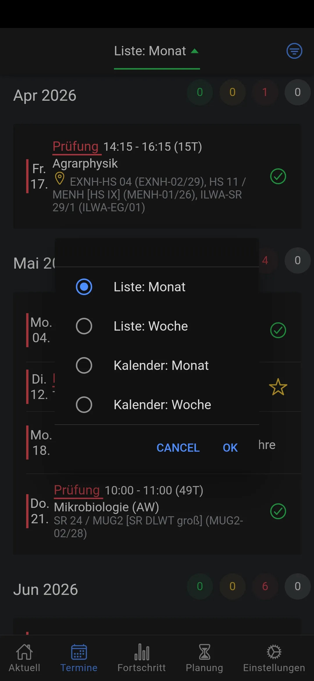Kalender & Termine – Ansichten & Navigation