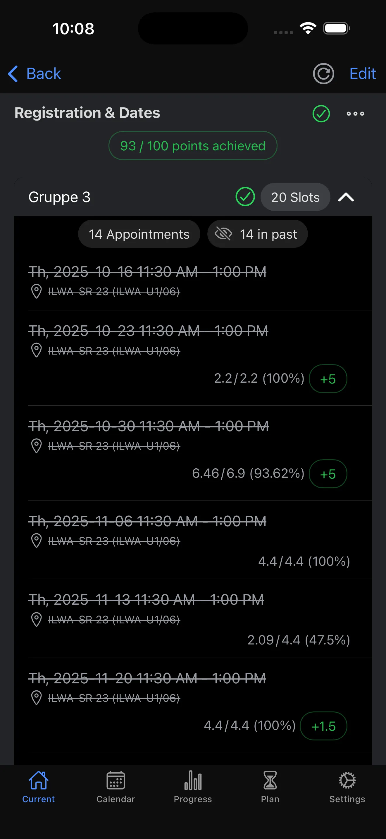 Course Details – Appointments & Groups
