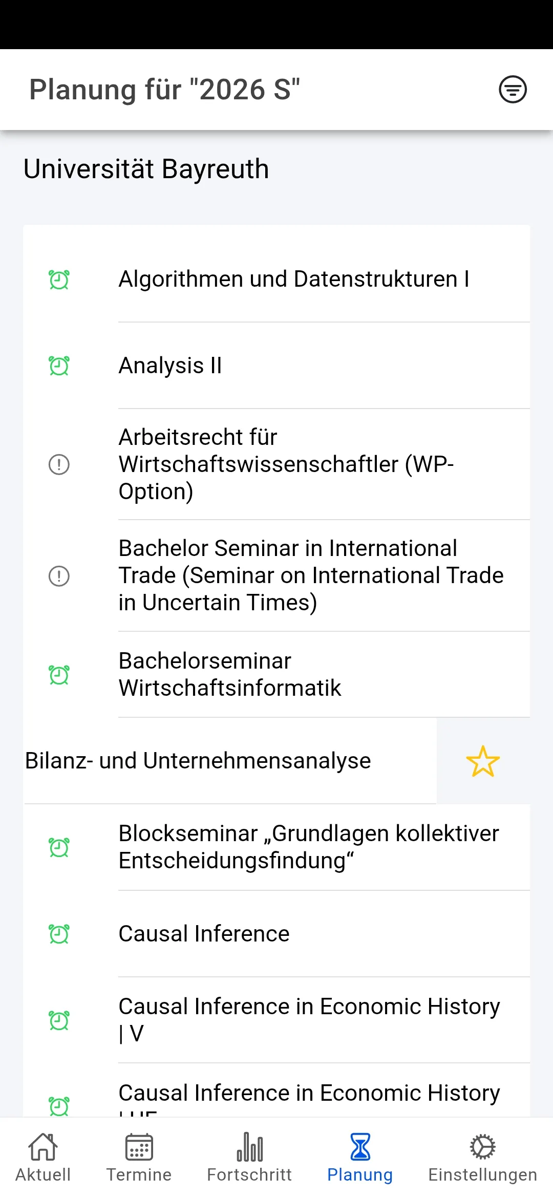 Lehrveranstaltungen & Planung