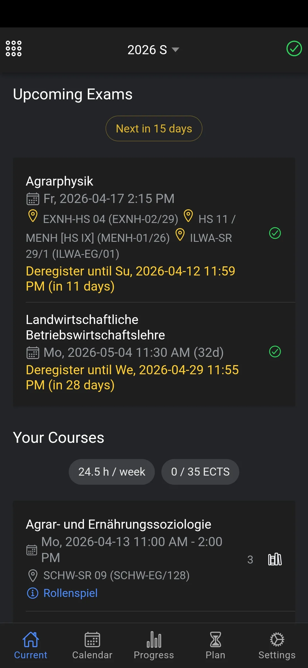 Start Page – Your Study Dashboard
